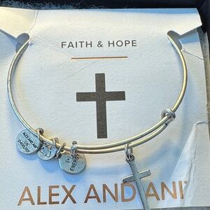 Alex and Ani Silver Faith & Hope Bangle
